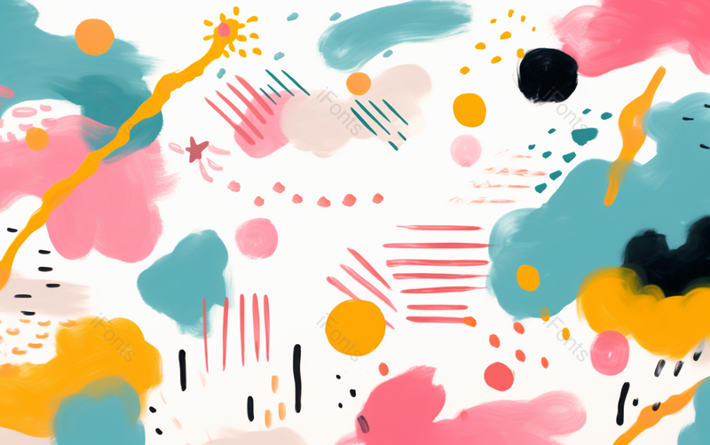 可爱涂鸦色块几何图形插画,插画/手绘图,插画/手绘图库,插画/手绘图下载,插画/手绘